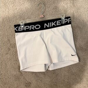 Nike White and Black 3” Shorts